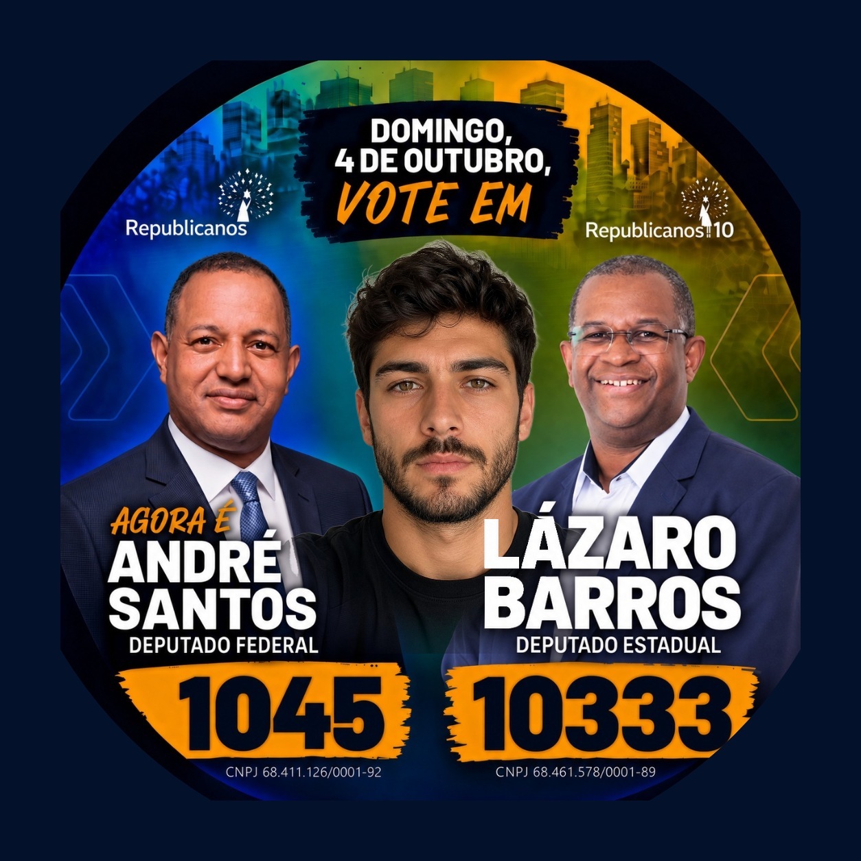 Exemplo de foto de perfil: um apoiador no meio da arte, entre André Santos 1045 e Lázaro Barros 10333